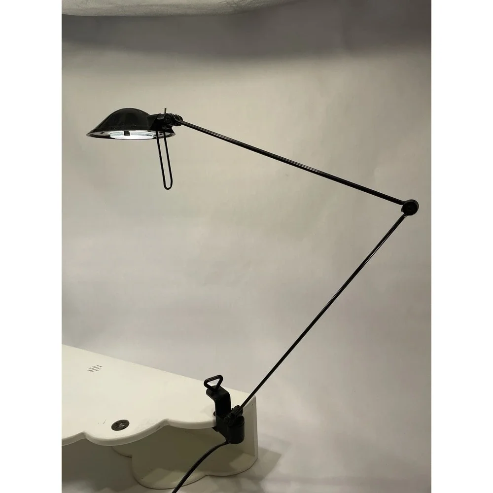 Vtg Ikea Articulating Desk Lamp With Clamp Black Halogen Working